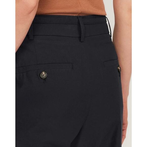 Everlane The Poplin Pleated Taper Pant in Black Size 6 - Picture 4 of 9